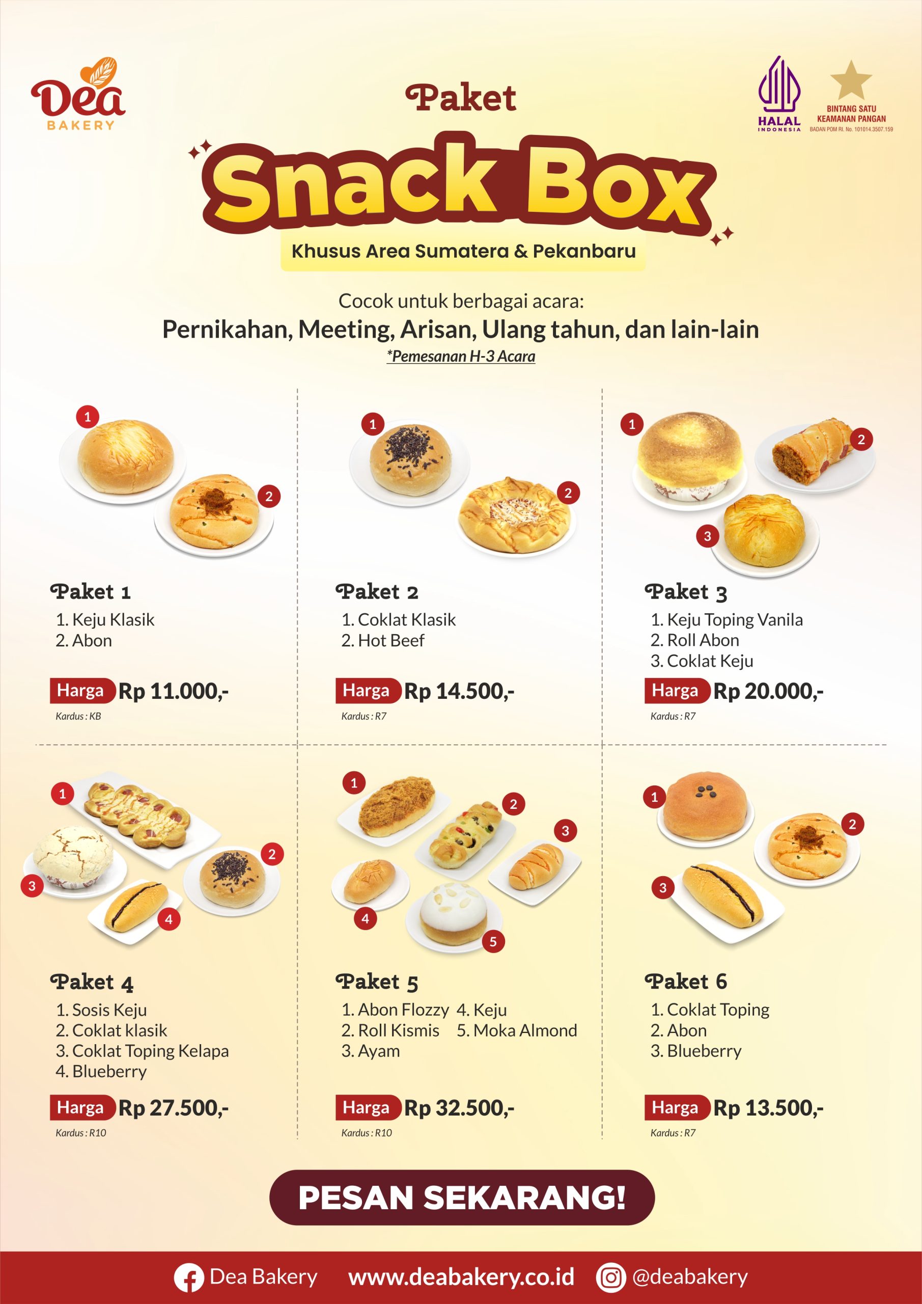 Promo Paket Snack Box Januari 2026 Area Sumatra & PKU Ukuran A4